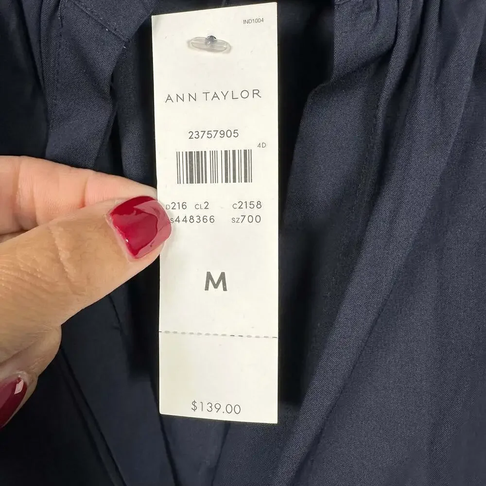 Ann Taylor NWT Navy Blue Lapel Sheath Dress - Picture 5 of 8